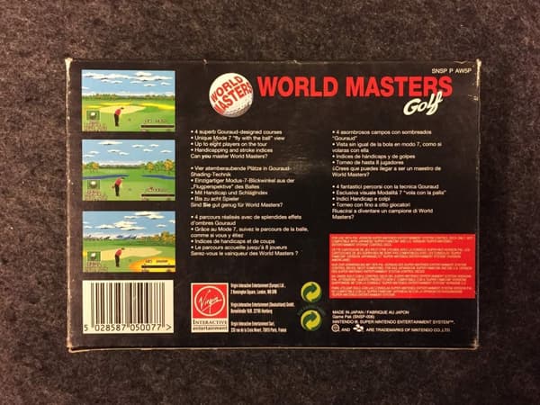 World Masters Golf Super Nintendo SNES KOMPLETT