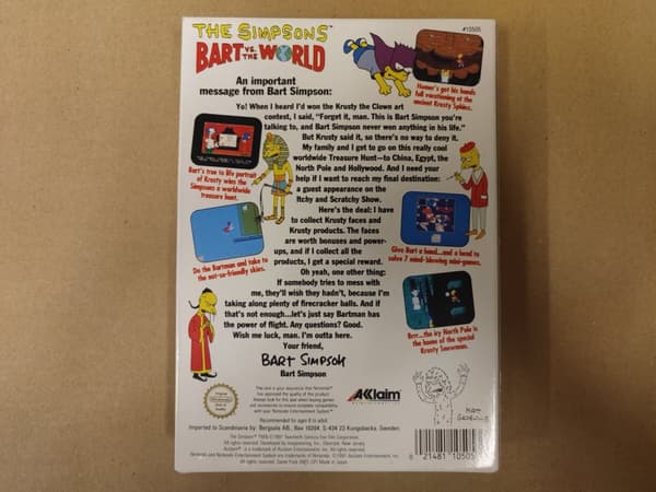 The Simpsons: Bart vs. the World - Nintendo 8-bit - SCN - CB No manual