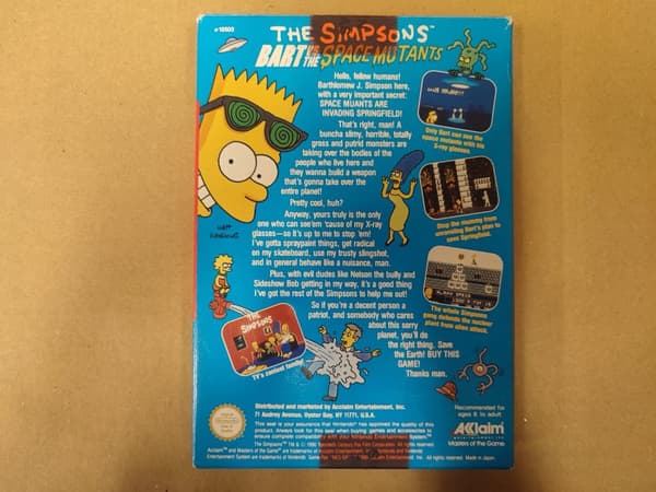 The Simpsons: Bart vs. the Space Mutants - Nintendo 8-bit – SCN – CiB