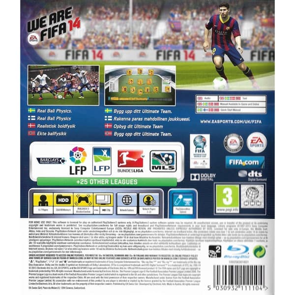 FIFA 14 Playstation 3 PS3 Nordic (Brugt)