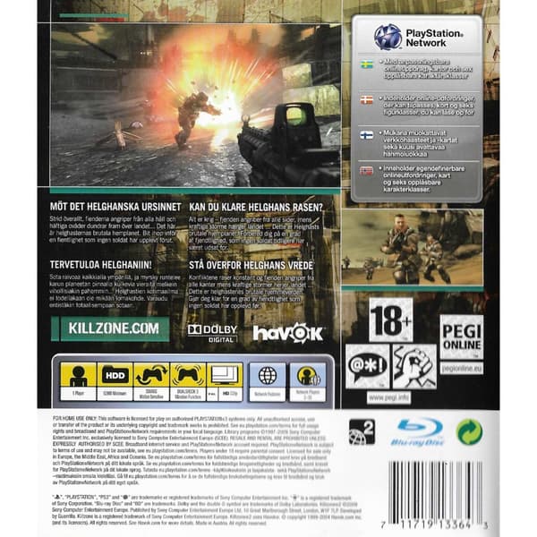 Killzone 2 Playstation 3 PS3 Nordic (Brugt)