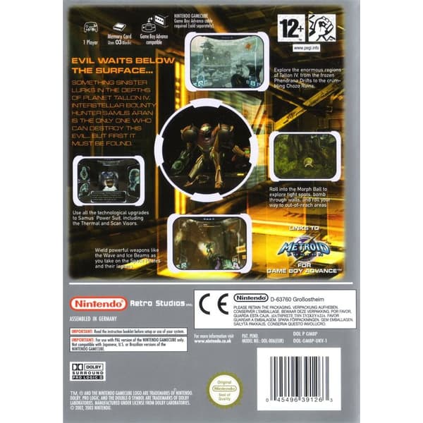 Metroid Prime Nintendo Gamecube Players Choice (Brukt)