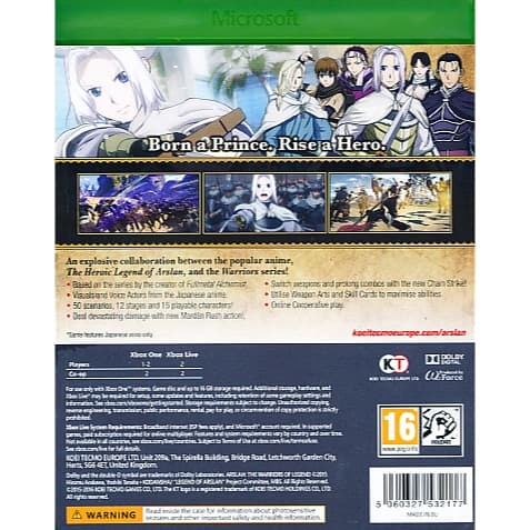 Arslan the Warriors of Legend Xbox One