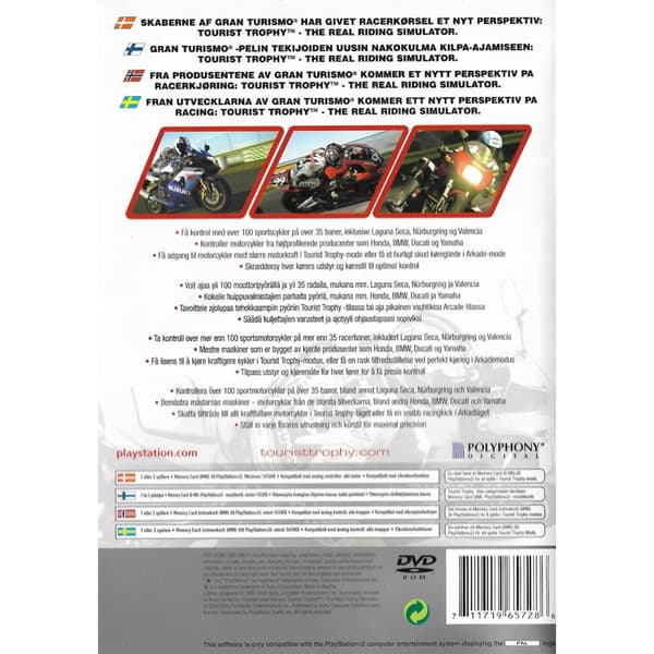 Tourist Trophy The Real Riding Simulator Playstation 2 PS2 Platinum Nordic (Begagnad)