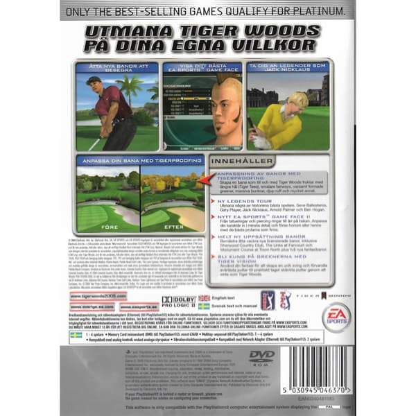 Tiger Woods PGA Tour 2005 Playstation 2 PS2 Platinum Swedish (Begagnad)
