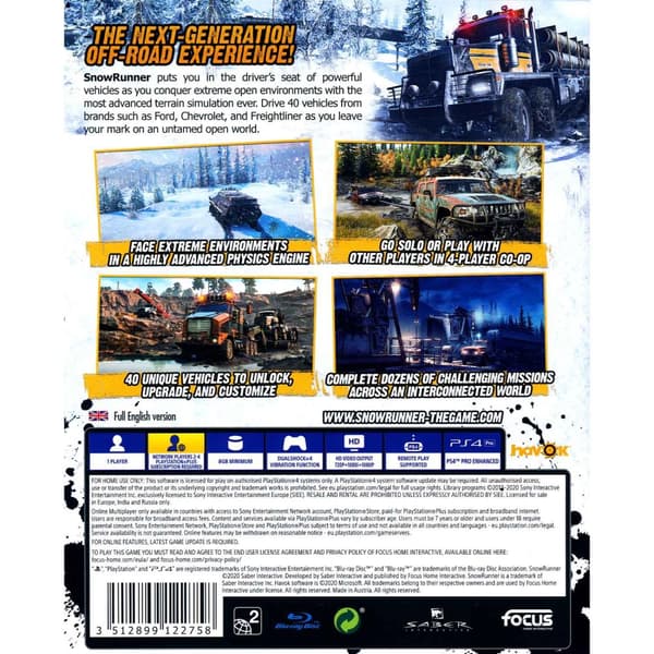 Snowrunner Playstation 4 PS4