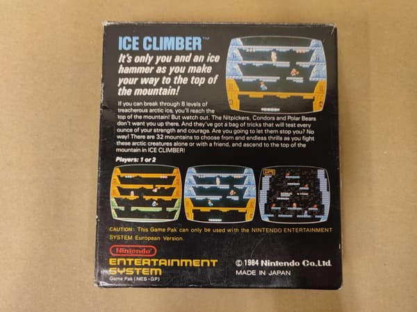 Ice Climber - Nintendo 8-bit - SCN - CiB (5 Skruv)