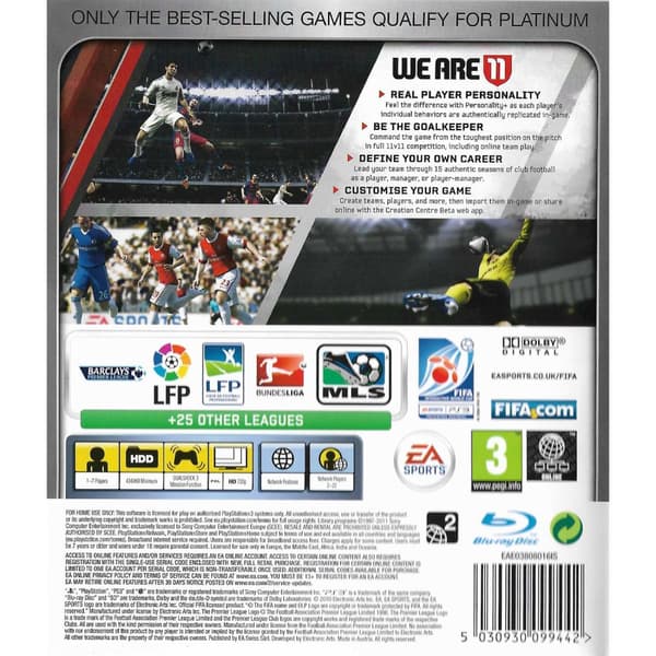 FIFA 11 Playstation 3 PS3 Platinum (Brugt)