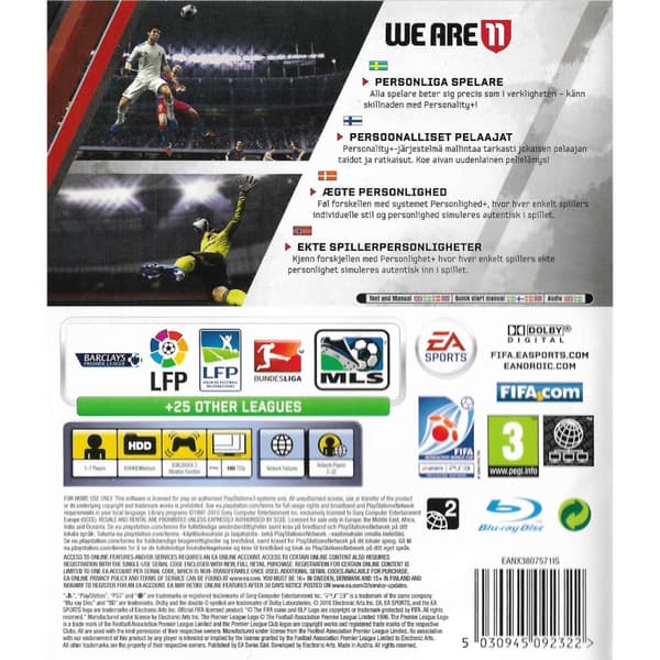FIFA 11 Playstation 3 PS3 Nordic (Brukt)