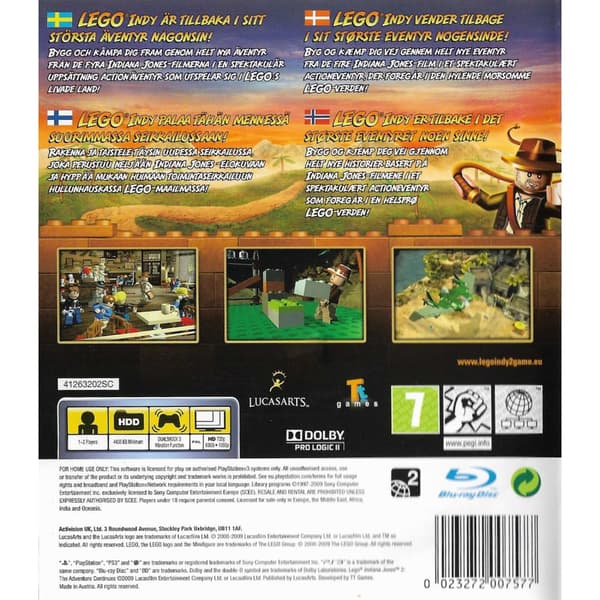 Lego Indiana Jones 2 The Adventure Continues Playstation 3 PS3 Nordic (Begagnad)