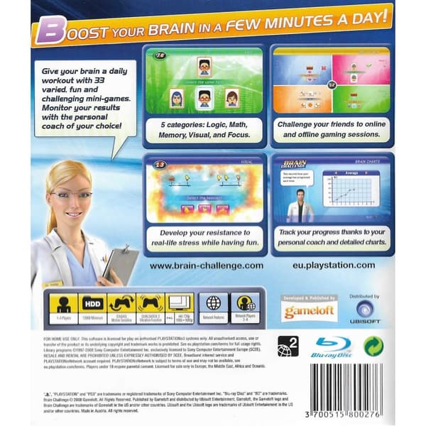 Brain Challenge Playstation 3 PS3 (Brugt)