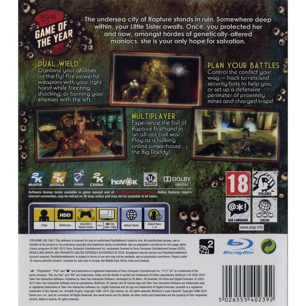Bioshock 2 Playstation 3 PS3 (Begagnad)