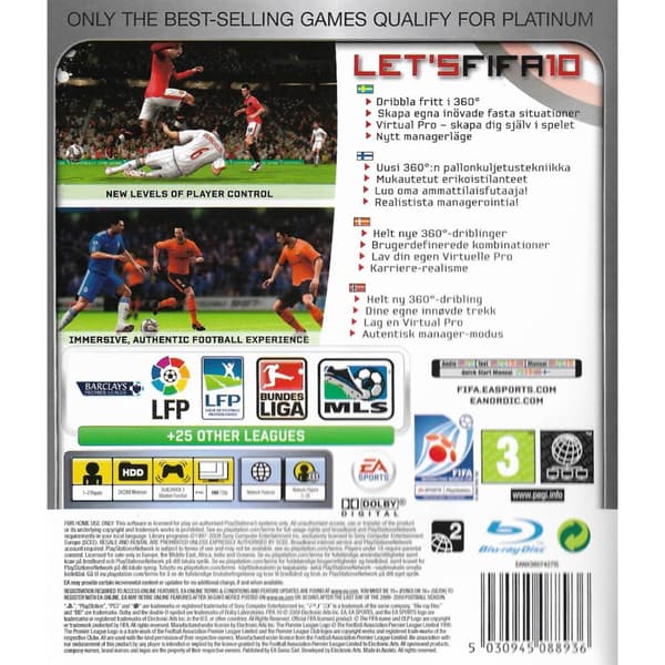 FIFA 10 Playstation 3 PS3 Platinum Nordic (Brugt)