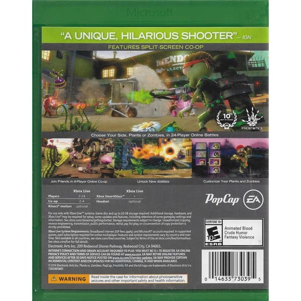Plants vs Zombies Garden Warfare Xbox One ESBR (Brugt)