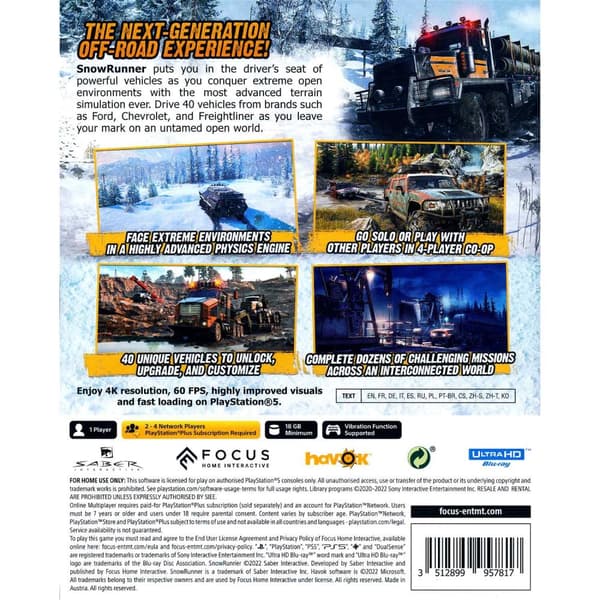 Snowrunner Playstation 5 PS5