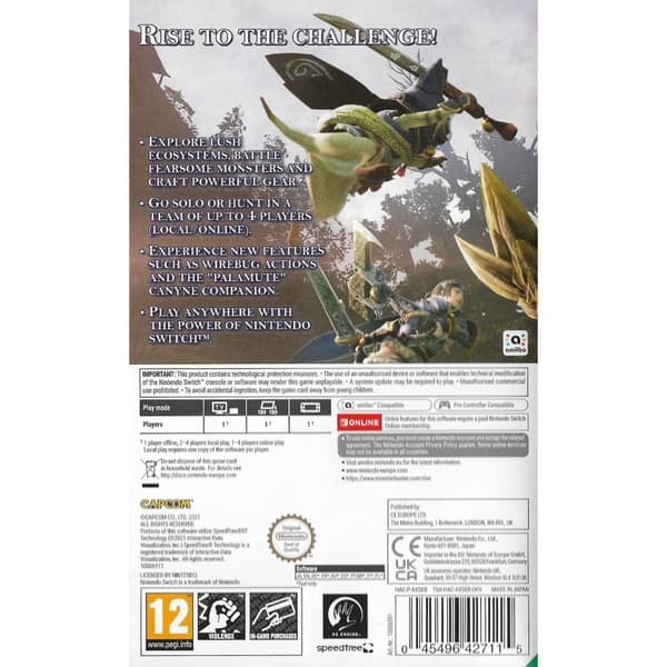Monster Hunter Rise Nintendo Switch (Brukt)