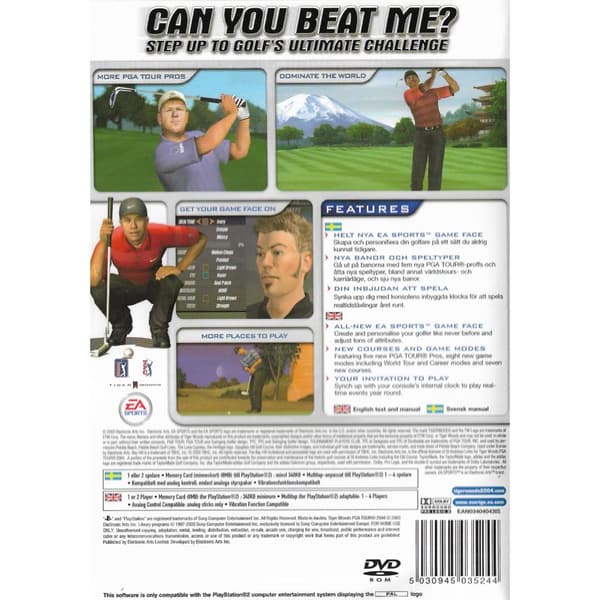 Tiger Woods PGA Tour 2004 Playstation 2 PS2 Swedish (Begagnad)