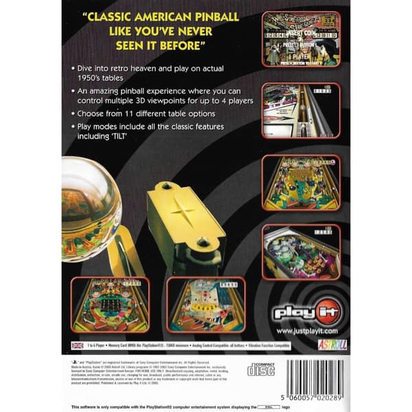 Play It Pinball Playstation 2 PS2 (Brugt)