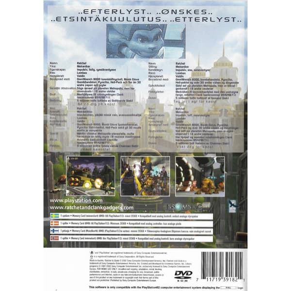 Ratchet & Clank Playstation 2 PS2 Nordic (Begagnad)