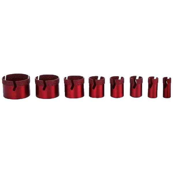 Diamant hålsåg set, 20mm-68mm skärningsområde, M14 monteringsgänga, 20 mm-68 mm, Röd-8 st Bits