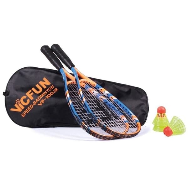 Badmintonset - VICFUN - Speed 100 - 2 Racketar - Väska ingår - För barn