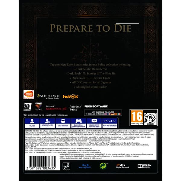 Dark Souls Trilogy Playstation 4 PS4