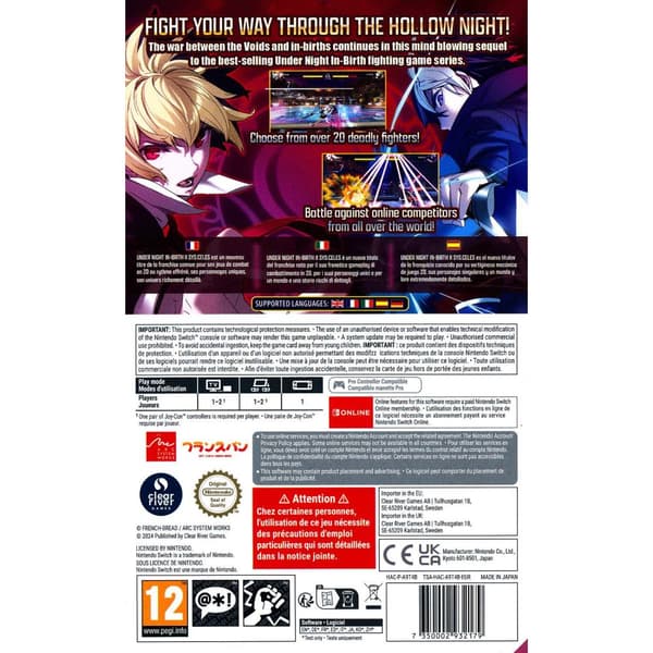 Under Night In Birth II Sys Celes Nintendo Switch
