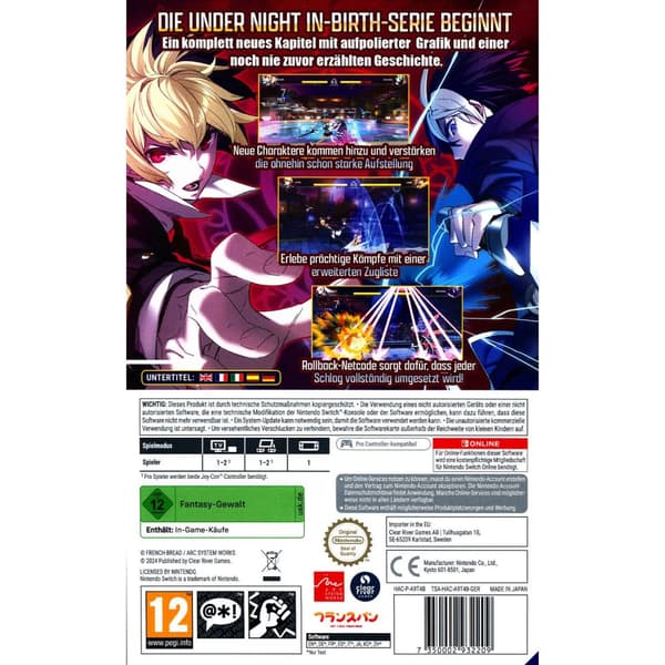 Under Night In Birth II Sys Celes USK Nintendo Switch
