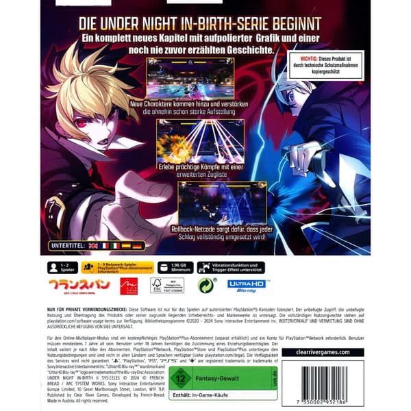 Under Night In Birth II Sys Celes USK Playstation 5 PS5
