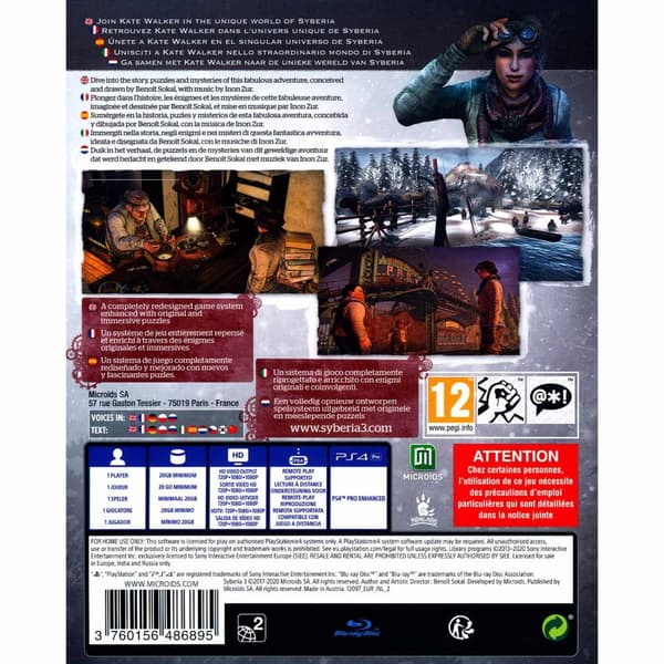 Syberia 3 Playstation 4 PS4
