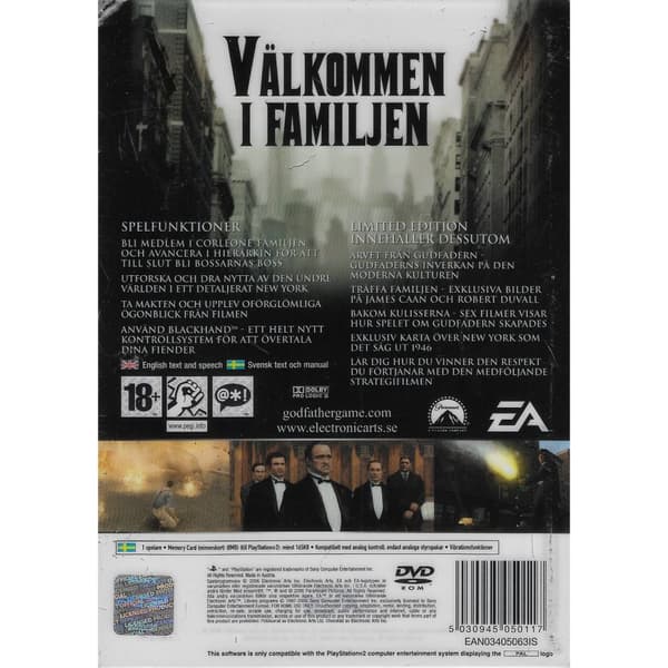 Gudfadern Limited Edition Playstation 2 PS2 Steelbook Swedish (Brukt)