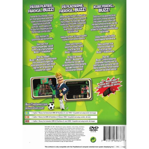 Buzz The Sports Quiz Playstation 2 PS2 Nordic (Brugt)