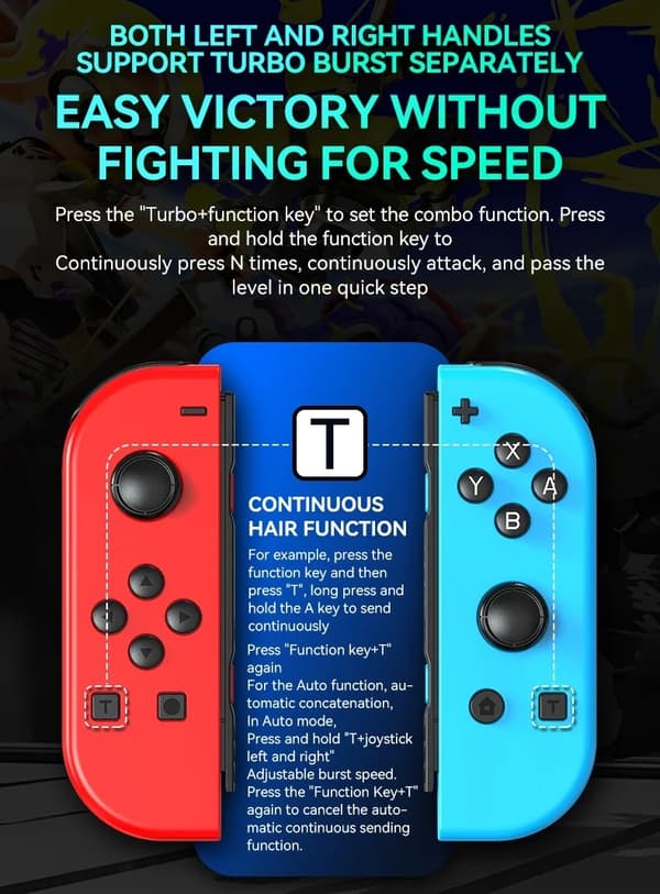 Handkontroll LED kompatibel med JoyCon Nintendo Switch