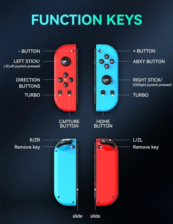 Handkontroll LED kompatibel med JoyCon Nintendo Switch