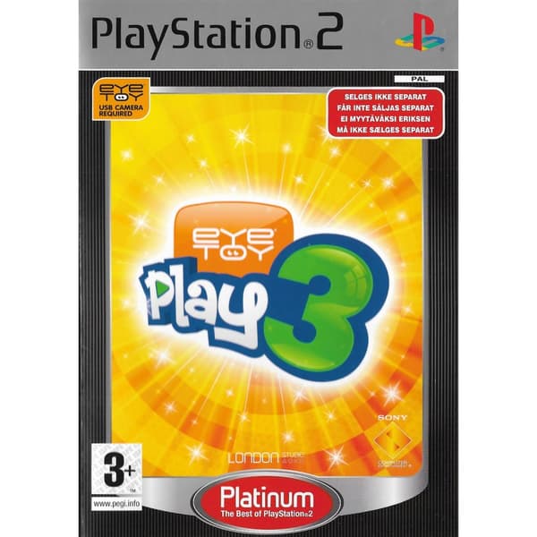EyeToy Play 3 Playstation 2 PS2 Platinum Nordic (Brugt)