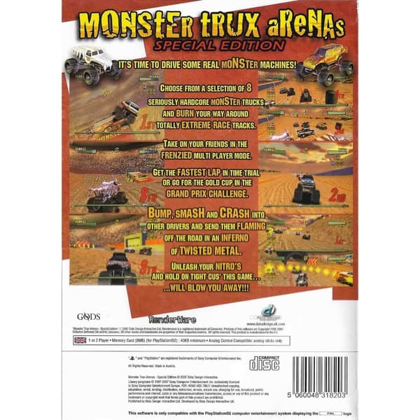 Monster Trux Arenas Special Edition Playstation 2 PS2 (Brugt)