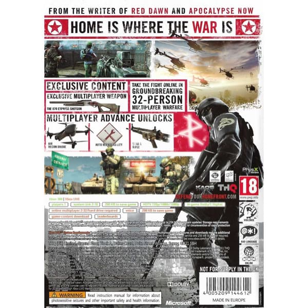Homefront Exclusive Resistance Multiplayer Pack Xbox 360 (Brukt)