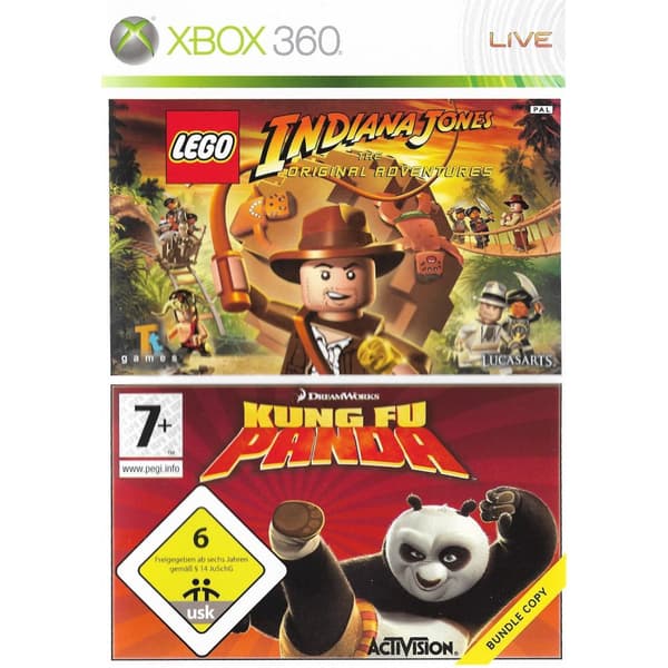 Lego Indiana Jones + Kung Fu Panda Xbox 360 Bundle Copy (Brugt)