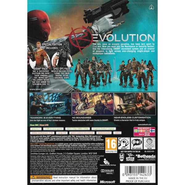 Brink Special Edition Xbox 360 (Brugt)