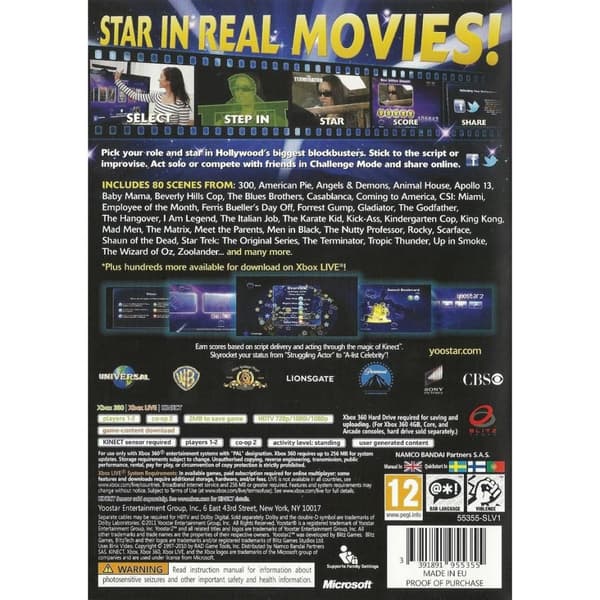 Yoostar 2 In The Movies Xbox 360 Kinect (Brukt)
