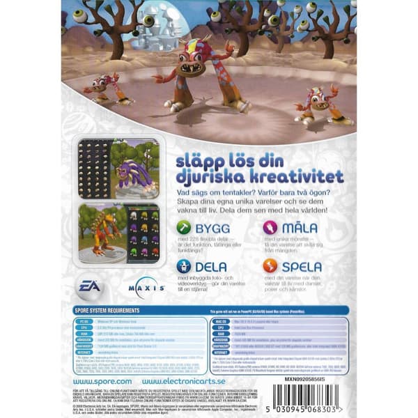 Spore Creature Creator PC DVD Swedish (Brukt)