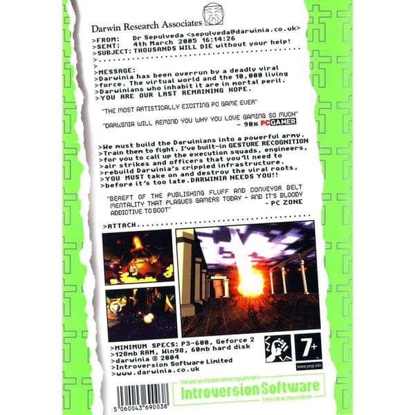 Darwinia PC CD (Käytetty)