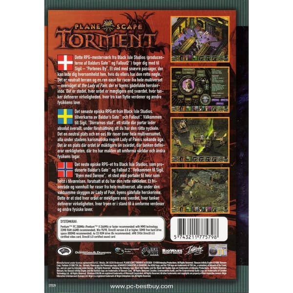 Planescape Torment PC CD Best Buy Nordic (Brugt)