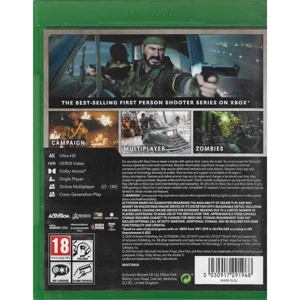 Call of Duty Black Ops Cold War Xbox One Xbox Series X (Brugt)