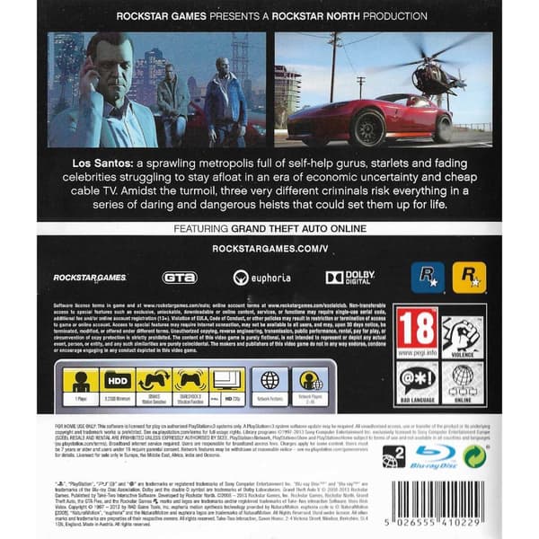 Grand Theft Auto V Playstation 3 PS3 (Begagnad)