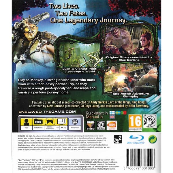Enslaved Odyssey to the West Playstation 3 PS3 Swedish (Käytetty)