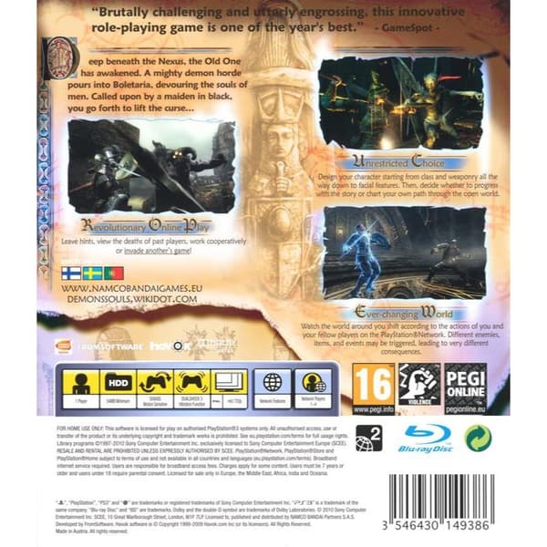 Demons Souls Playstation 3 PS3 Swedish (Brugt)