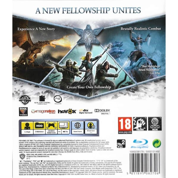 The Lord of the Rings War in the North Playstation 3 PS3 (Brugt)