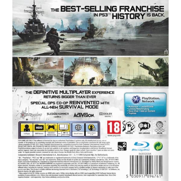Call of Duty Modern Warfare 3 Playstation 3 PS3 (Begagnad)