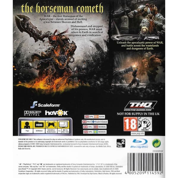 Darksiders Playstation 3 PS3 Nordic (Brugt)